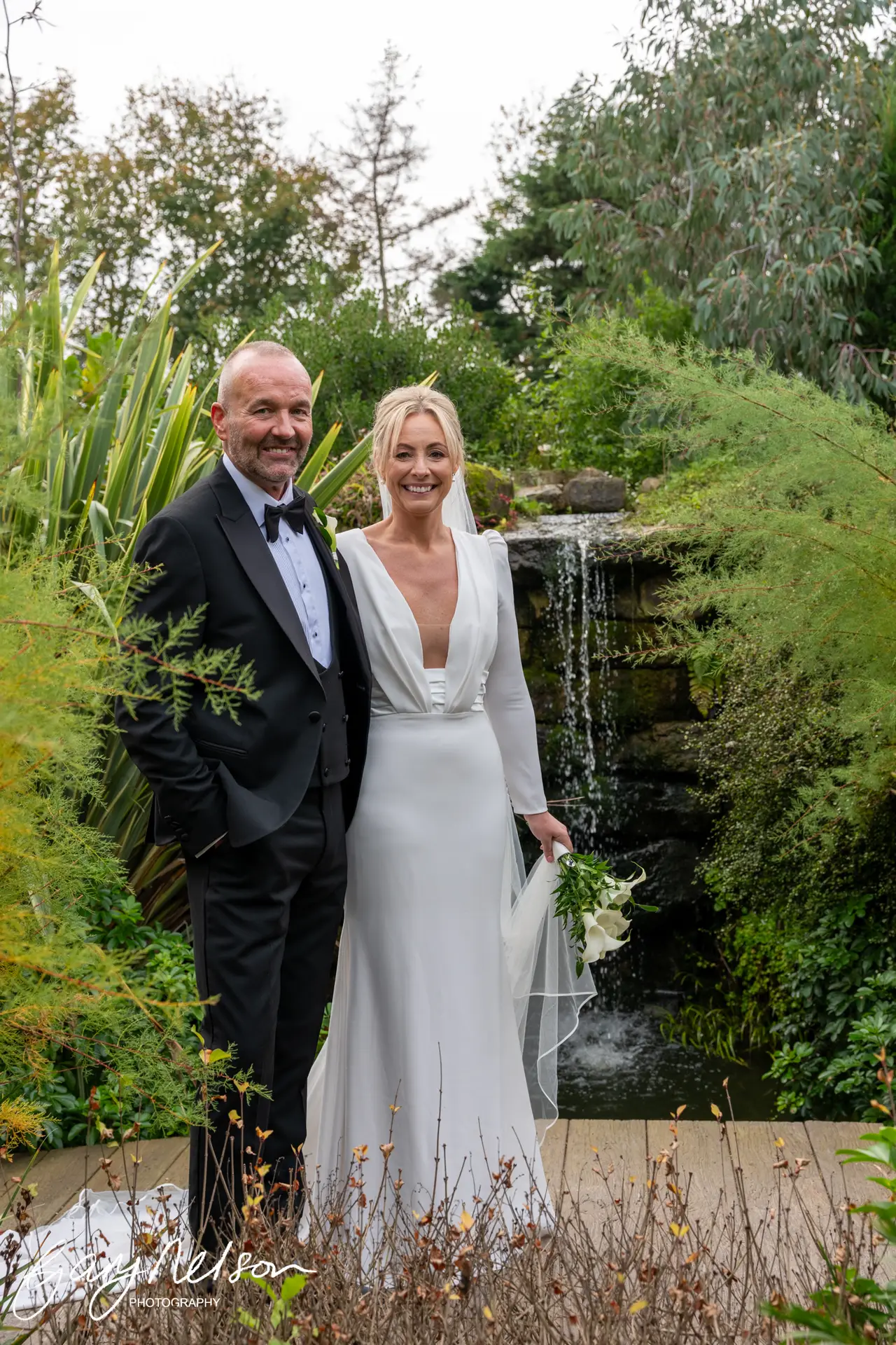 Newton Hall, High Newton-by-the-Sea, Alnwick NE66 3DZ wedding bride groom waterfall