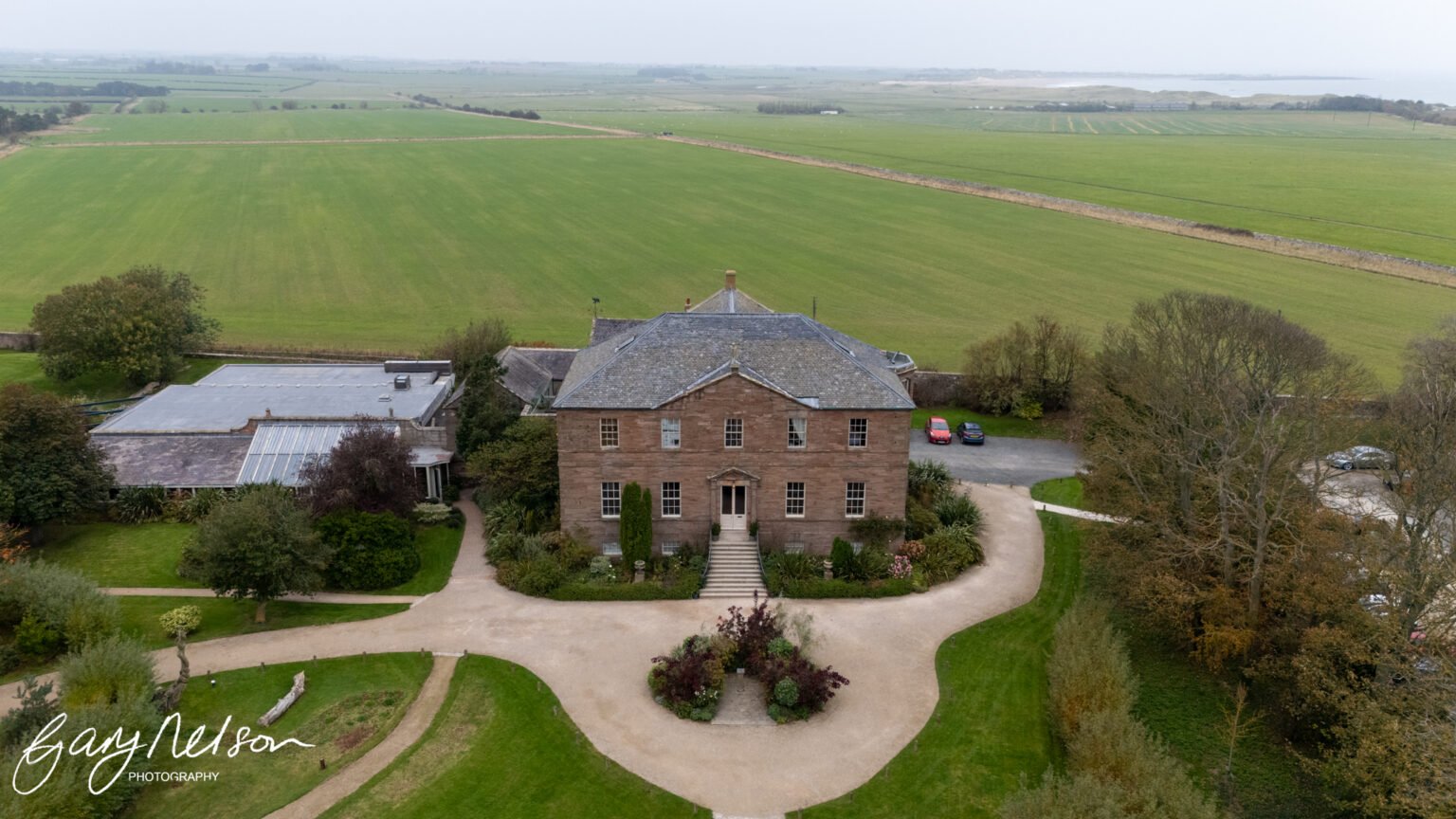 Newton Hall, High Newton-by-the-Sea, Alnwick NE66 3DZ drone view