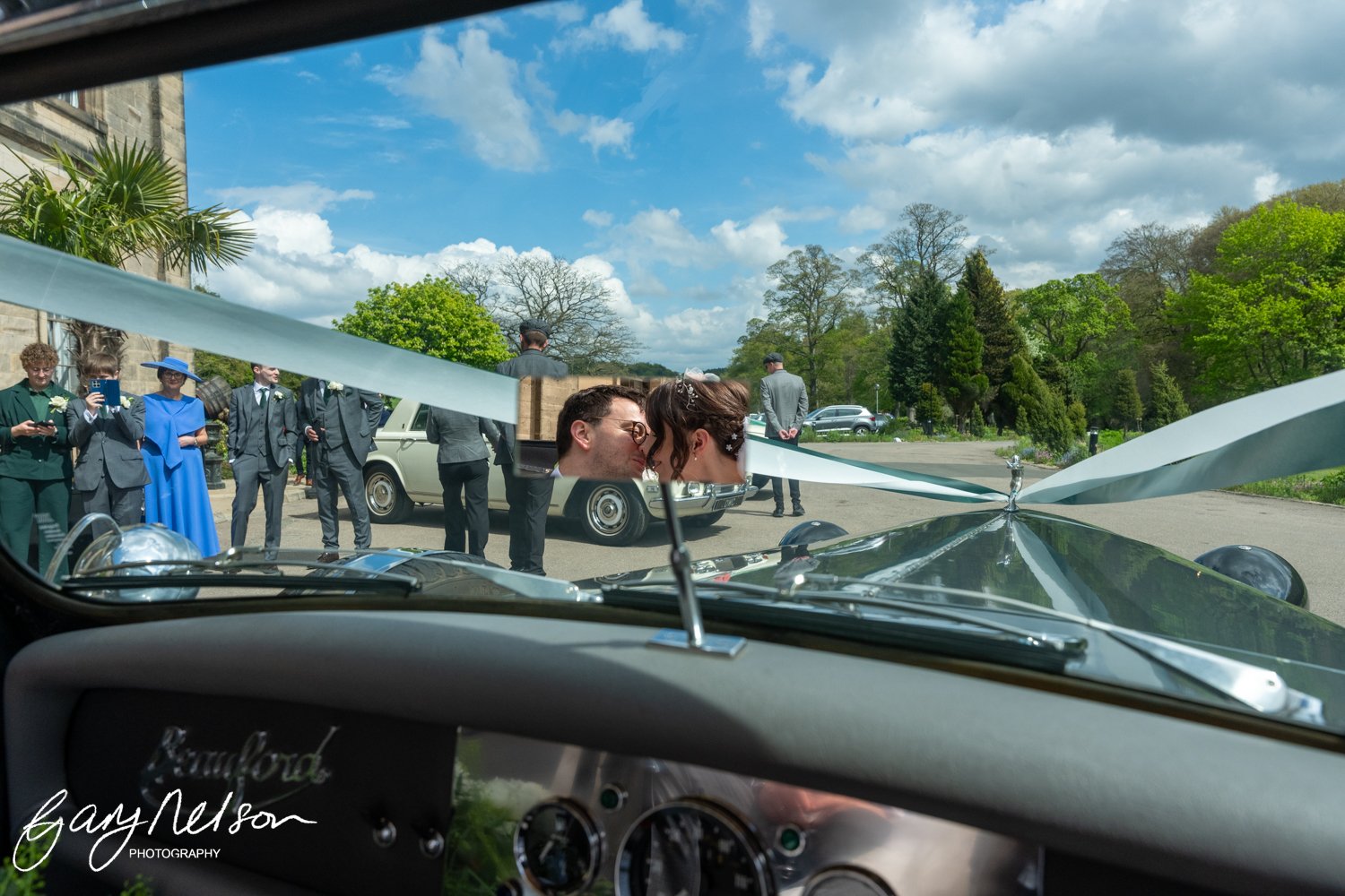 Beamish hall hotel wedding car mirror